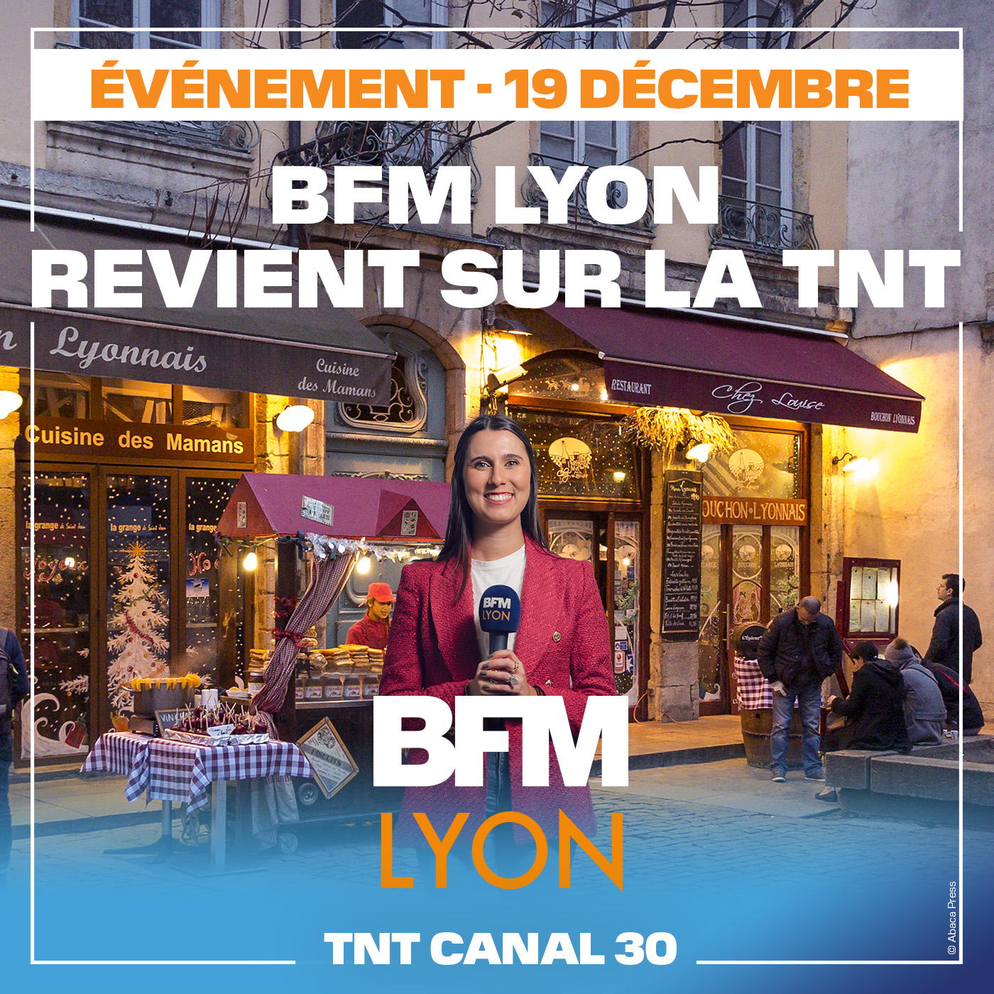 reporter bfm lyon devant un commerce